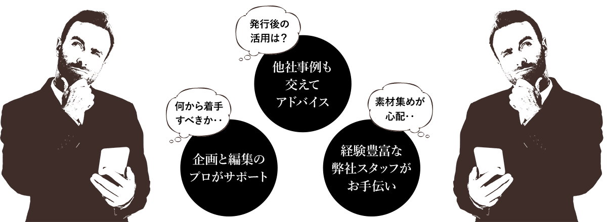 発行後の活用や素材集めなど、企画と編集のプロが他社事例も交えてアドバイスします