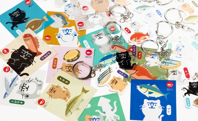 株式会社ゼンリン様「長崎県 魚愛用店めぐりデジタルスタンプラリー」のグッズを製造