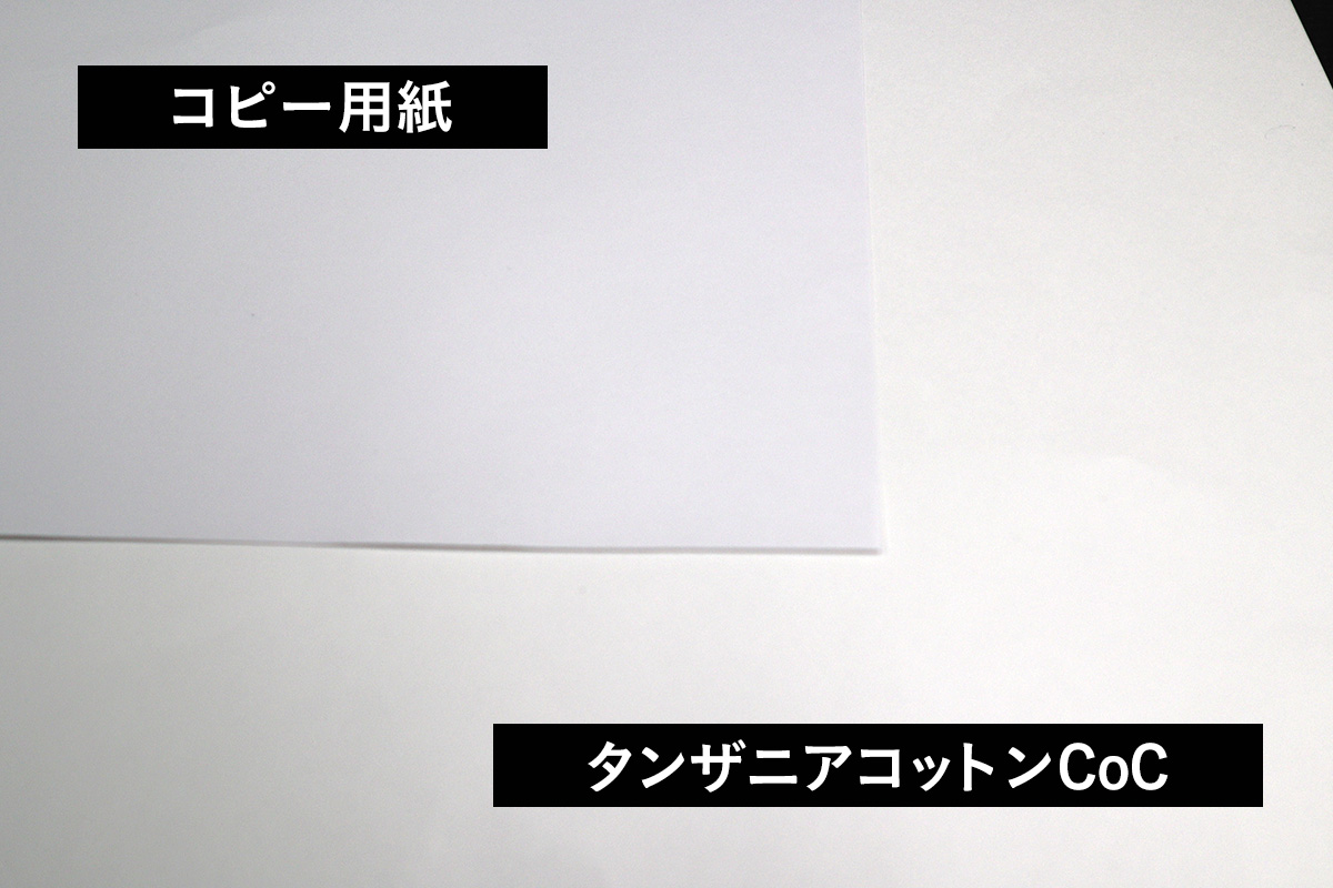 タンザニアコットンとコピー用紙の違い