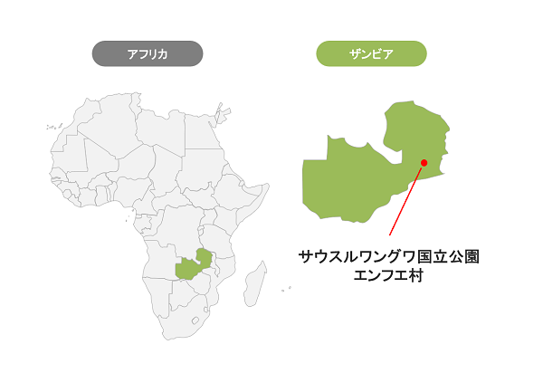 ザンビアエンフエ村の地図