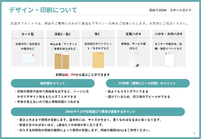 DMのデザイン・仕様について