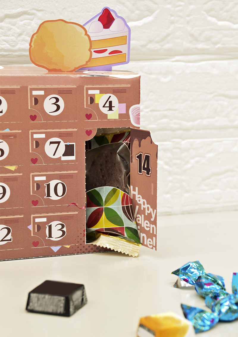 バレンタイン仕様のアドベントカレンダー