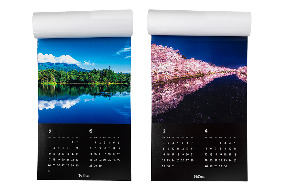 四季折々の情景を、色鮮やかな印刷技法で表しています